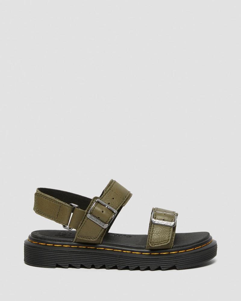 Dr Martens Junior Kyle Leren Sandalen Kinderen Olijfgroen | NL 104DFM